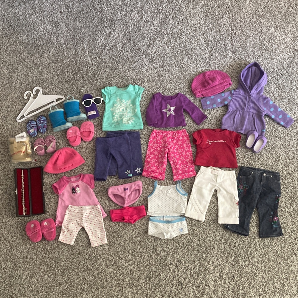 American Girl doll lot clothing tops pants shoes accessories